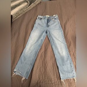 Abercrombie & Fitch Light Blue Ultra High Rise Ankle Straight Leg Jeans